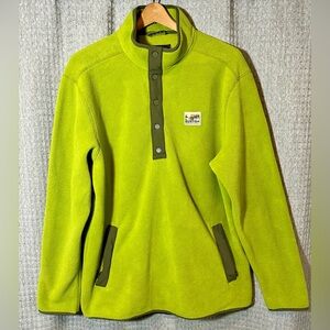 Burton Hearth Pull Over Fleece Sweater Large Green Snowboard Ski Skate Surf